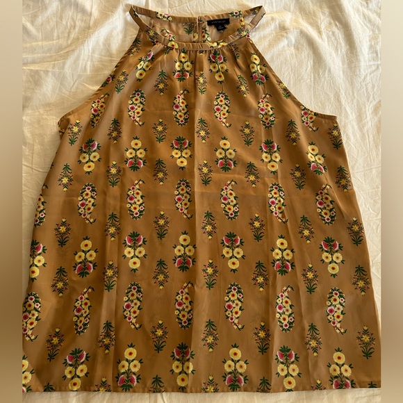 Halter Ann Taylor Top. Floral. Beige. Size XS - Picture 1 of 3